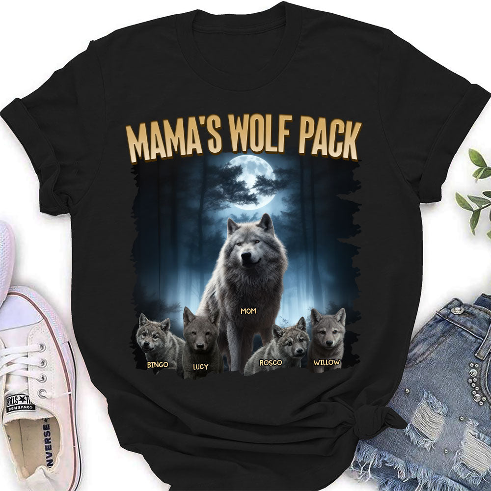 Custom Christmas & Birthday Gift for Mom, Grandma • Mama Wolf Pack - Personalized Shirt