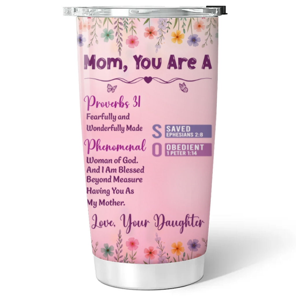 Custom Christmas Birthday Gifts For Mom • Fearfully And Wonderfully Made - Personalized Tumbler