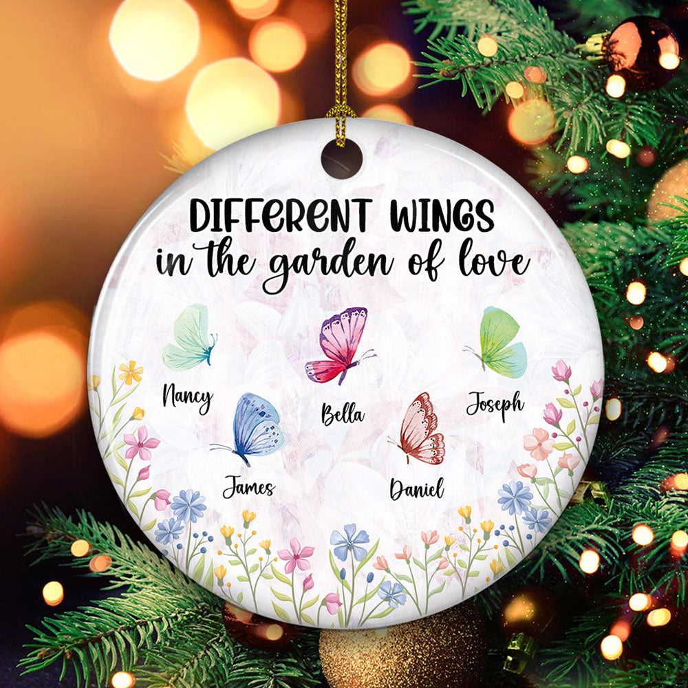 Custom Sister Christmas Ornament •  Garden Of Love - Personalized Ceramic Ornament