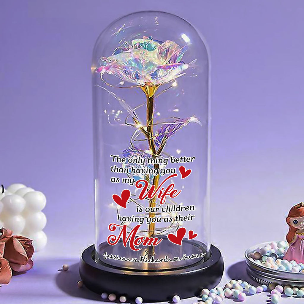 Having You As My Wife - Personalized Sparkly Rose