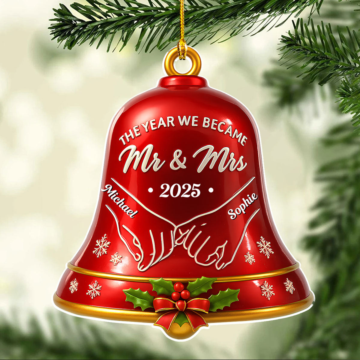 Custom Couple Christmas Ornament, Anniversary Gift •  The Sound Of Cathedral - Personalized 3D Effect Acrylic Ornament