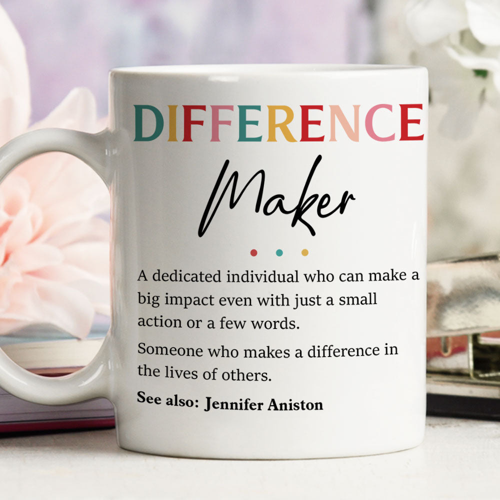 Custom Coworker, Christmas & Birthday Team Appreciation Gift • Difference Maker - Personalized Mug