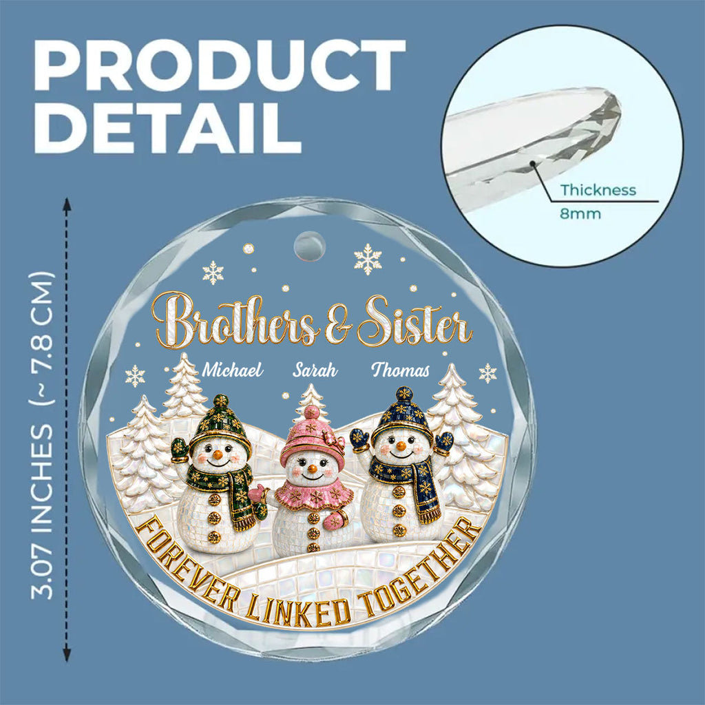 Custom Sister Christmas Ornament •  Forever Our Bond - Personalized Glass Ornament