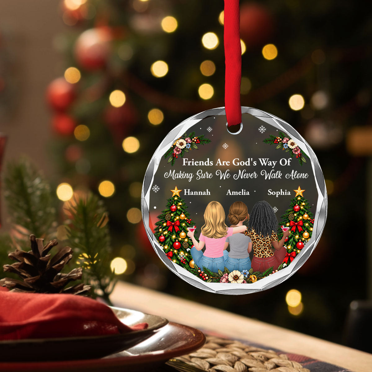 Custom Keepsake Christmas Ornament •  There Will Never Be Another - Personalized Glass Ornament