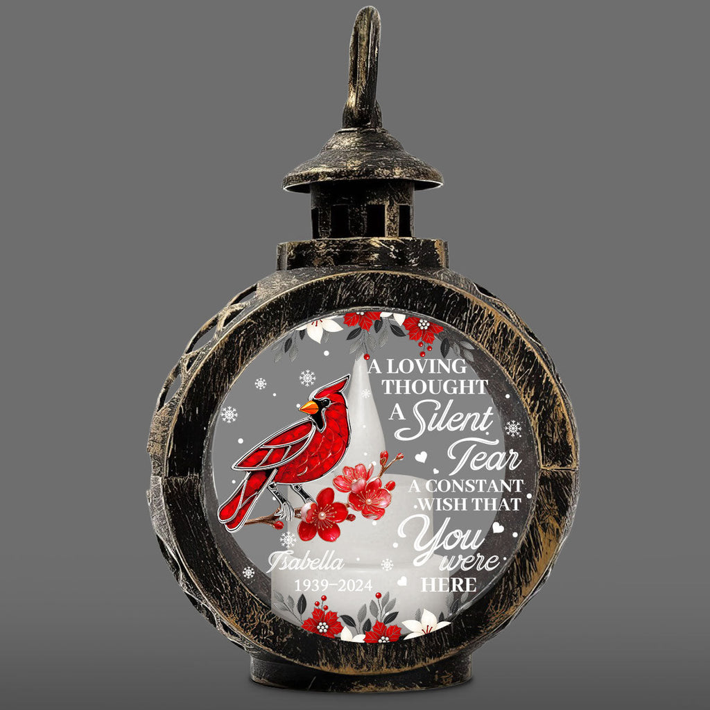 Custom Name Memorial Christmas Night Light, Remembrance Gifts • Always With You Cardinal - Personalized Christmas Lantern