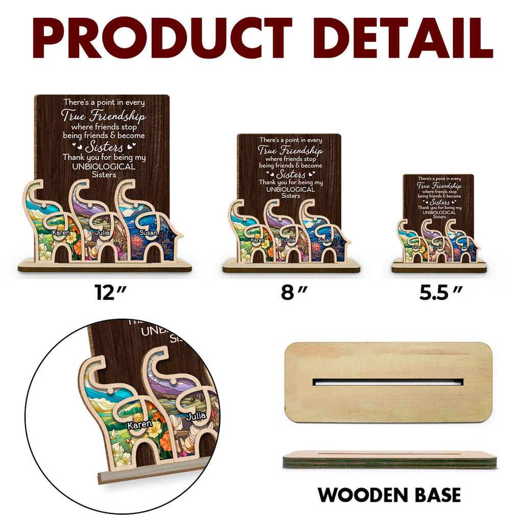 Custom Friendship Decor, Christmas Birthday Gifts For Best Friend • A Point Of This - Personalized 2-Layer Wood Plaque With Flat Base