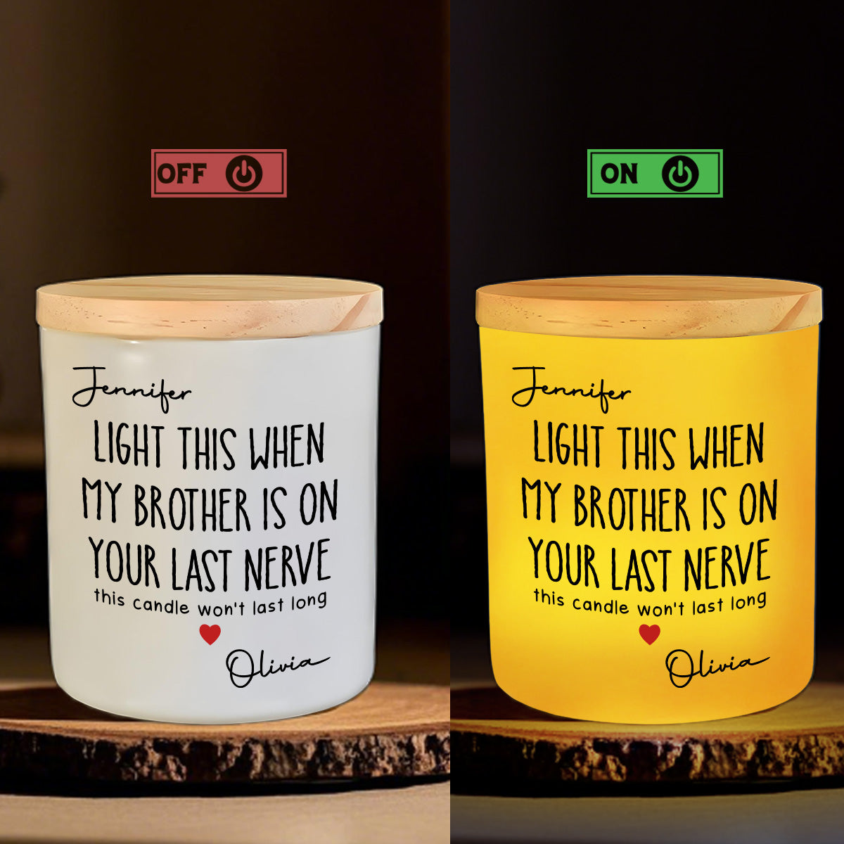 Your Last Nerve - Personalized Glass Jar With LED Candle