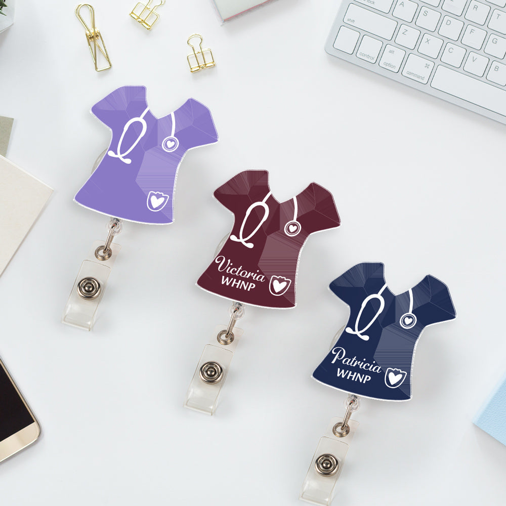 Custom Nurse ID Holder, Christmas Birthday Gifts for Healthcare Workers • Love Nurse Life - Personalized Acrylic Badge Reel
