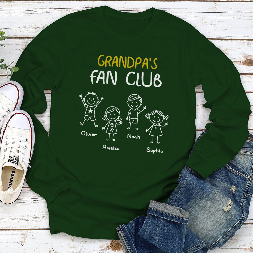 Custom Christmas & Birthday Gift for Dad, Grandpa • Grandpa Fan Club - Personalized Shirt