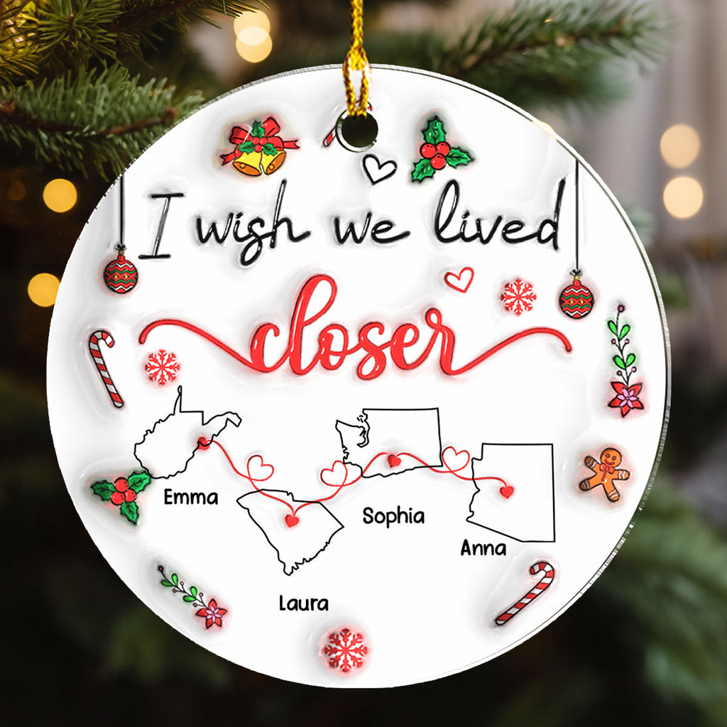Custom Keepsake Christmas Ornament •  Besties Are Always Close At Heart - Personalized 3D Inflated Effect Acrylic Ornament