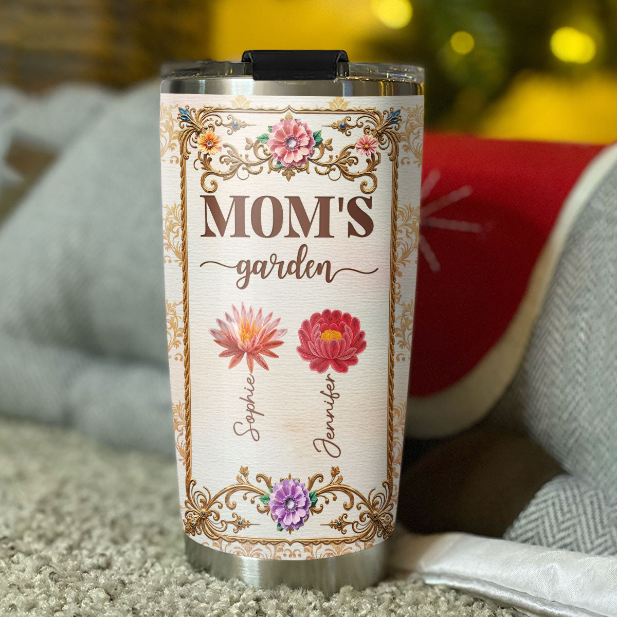 Custom Christmas Birthday Gifts For Grandma • Grandma Growing Garden - Personalized Tumbler