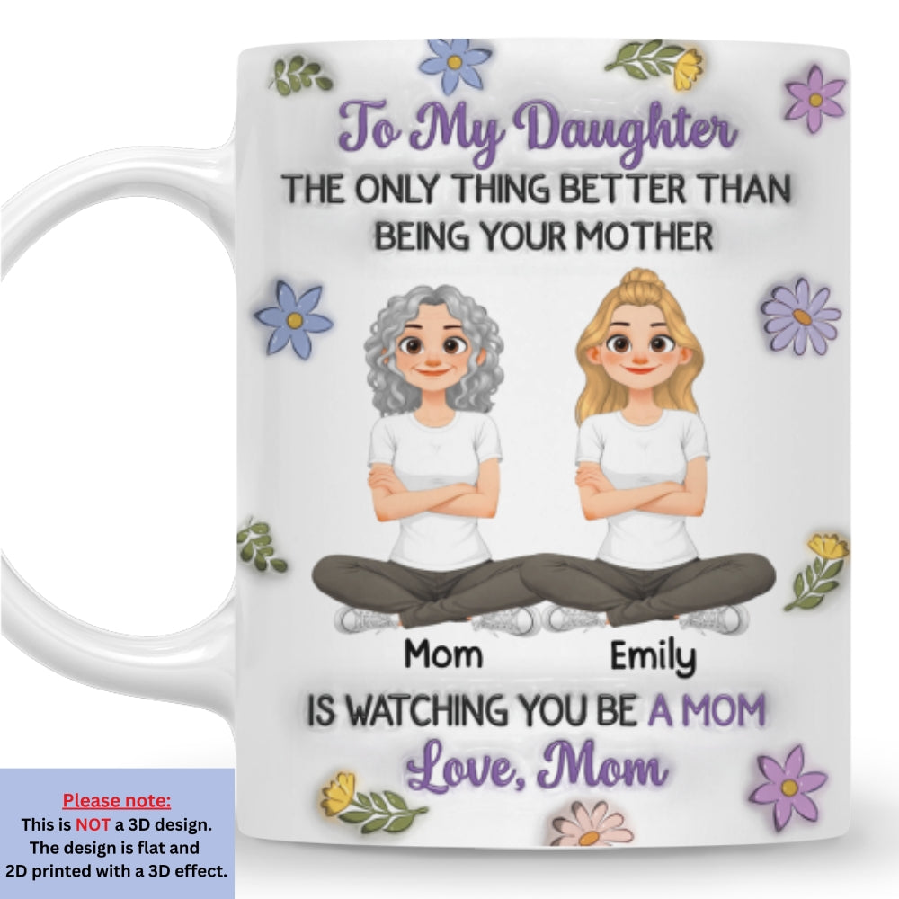 Custom Mother's Day Gift for Daughter • Linked Together New Style - Personalized 3D Inflated Effect Mug