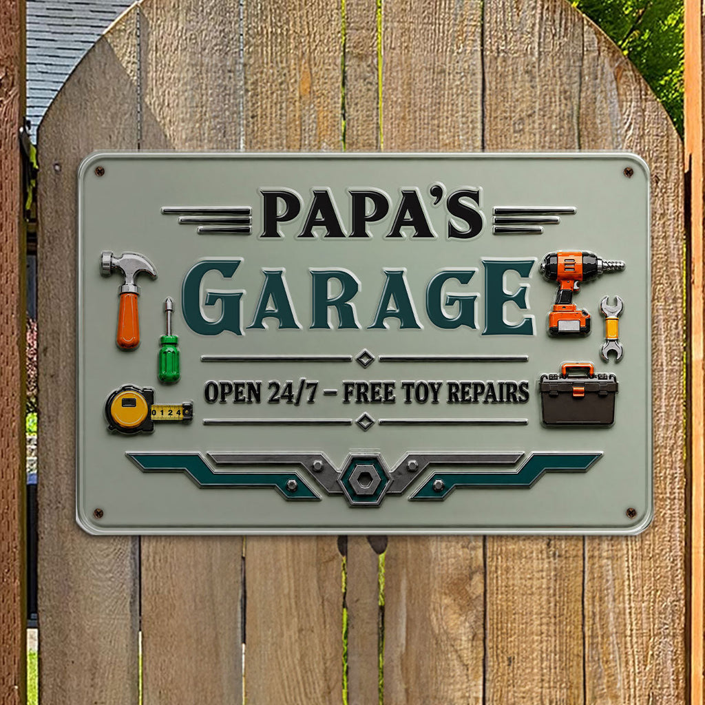Custom Couple Anniversary Wall Decor Keepsake Gift • Papa Garage - Personalized Metal Sign