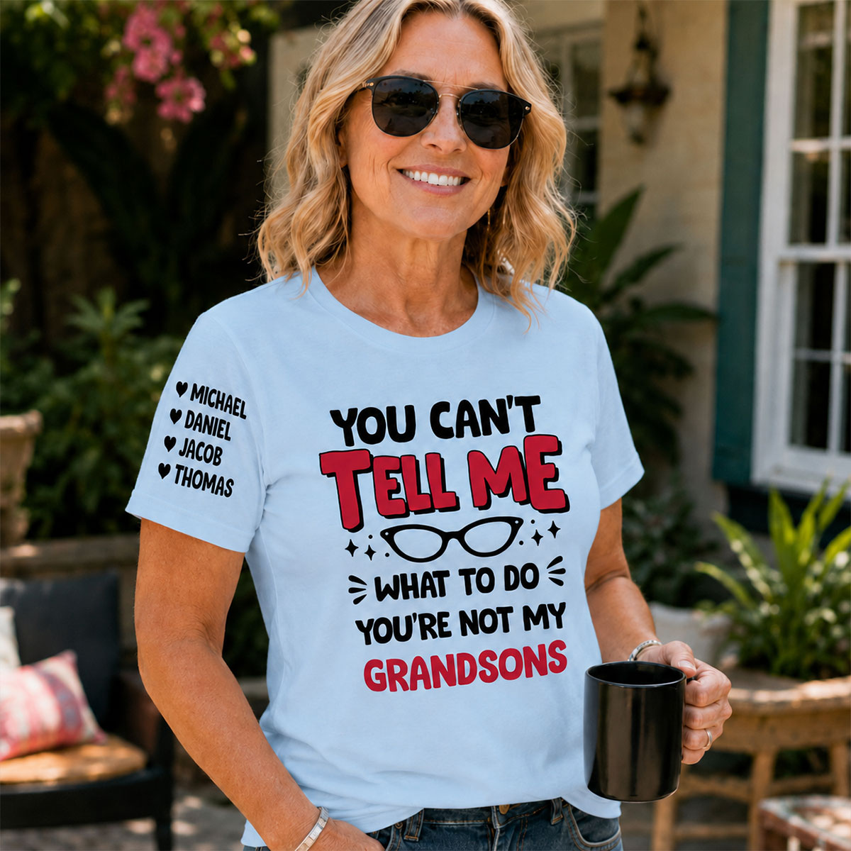 Custom Christmas & Birthday Gift for Mom, Grandma • You Can Not Tell Me - Personalized Shirt With Design On Sleeve
