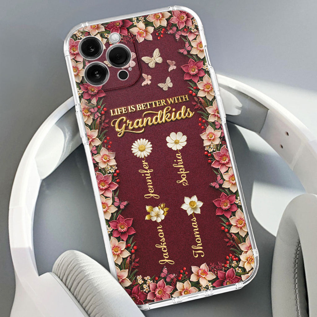 Frosted Crystal Grandkid - Personalized 3D Effect Phone Case
