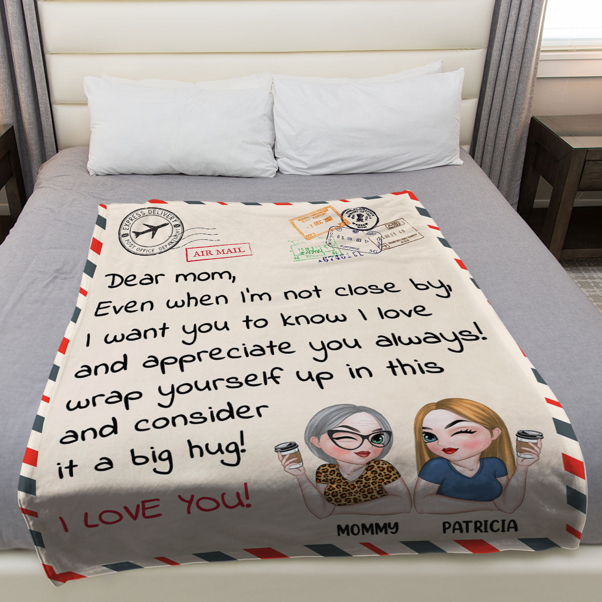 Love Mom So Much - Personalized Fleece Blanket