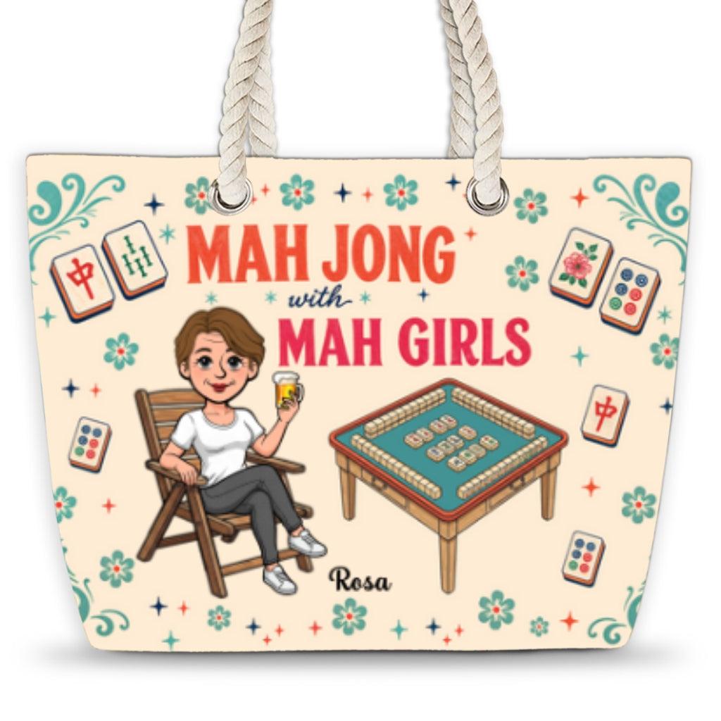 Lucky Tiles Lucky Life Always - Personalized Beach Bag