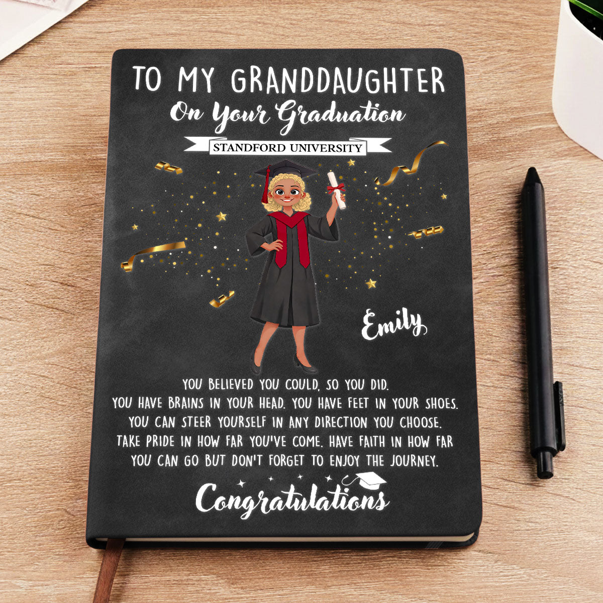 Graduation Journal Custom Name School Year For Children • Cheers To The Graduate - Personalized Leather Journal