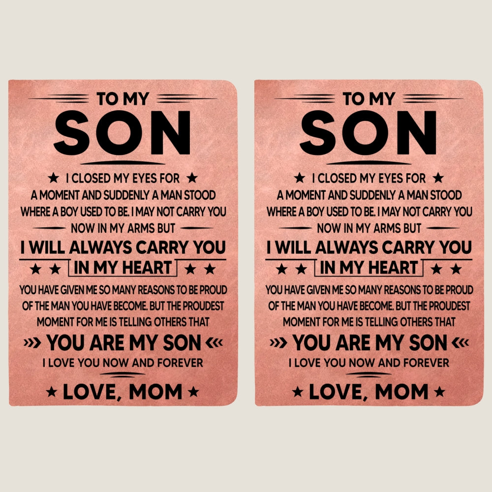 Custom Stationery Gifts For Son • I Will Always Carry You - Personalized Leather Journal