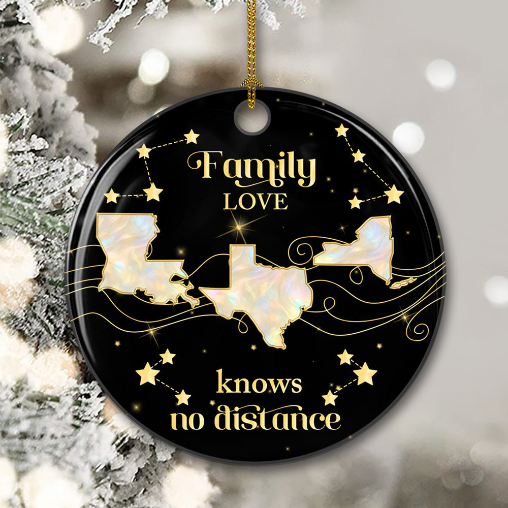 Custom Family Ornament, Christmas Gift for Family Members •  Family Love Star Version - Personalized Ceramic Ornament