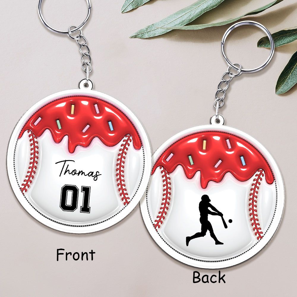 Baseball Unites The Team - Personalized 3D Inflated Effect Acrylic Keychain