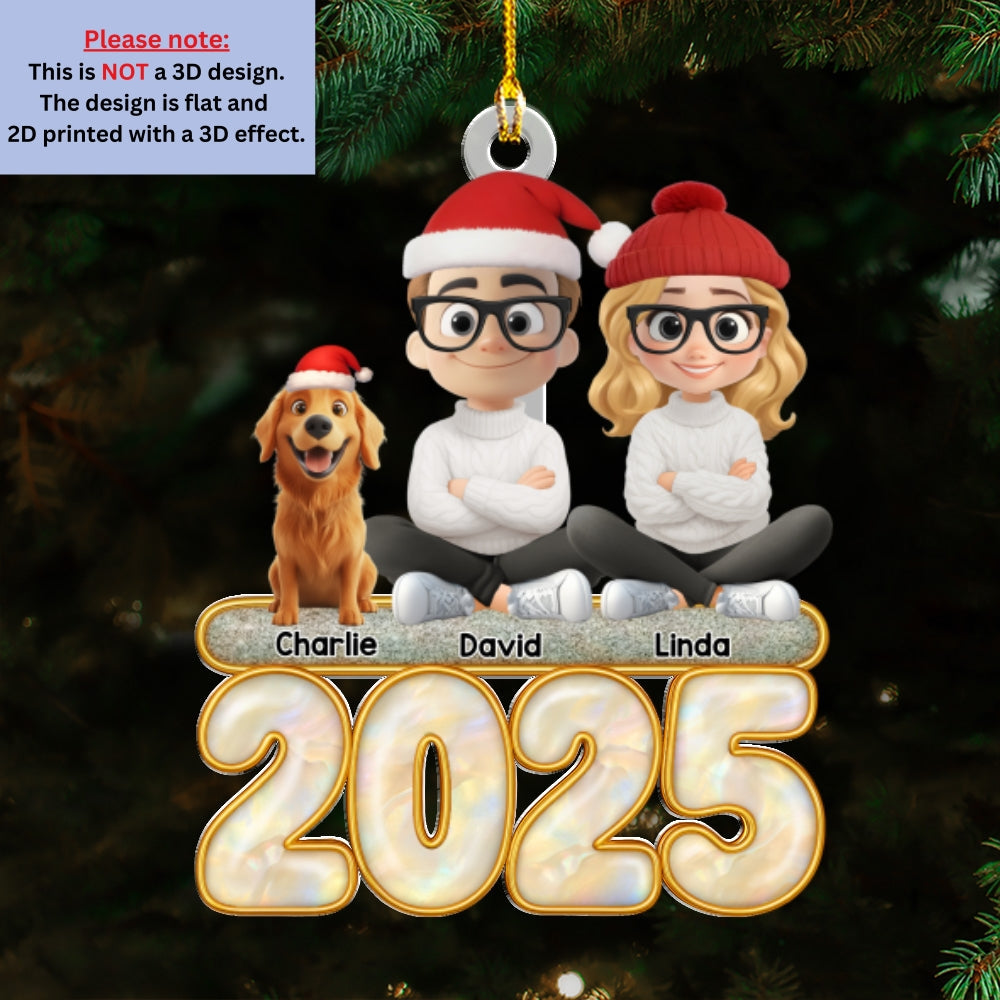 Custom Keepsake Christmas Ornament •  This Is Us And The Dog - Personalized Acrylic Ornament