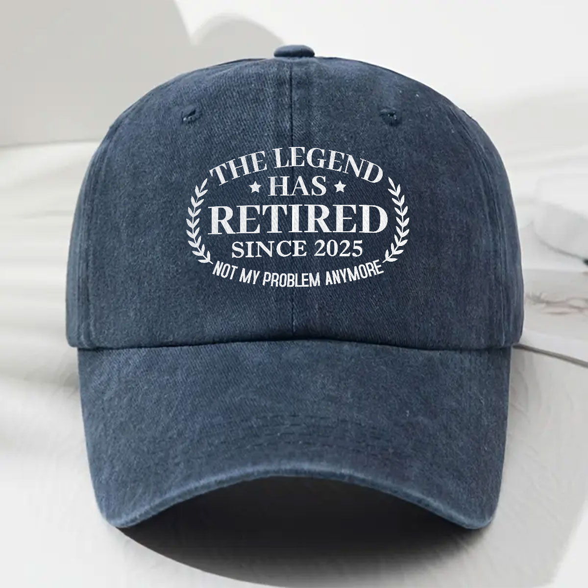 The Legend Has Retired - Personalized Vintage Washed Denim Cap