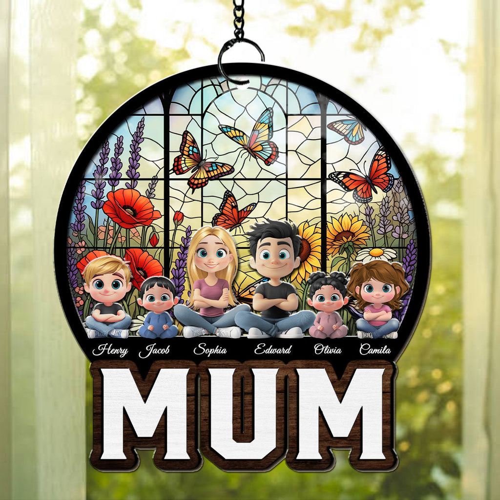 Custom Hanging Decor for Mom Daughter, Mother's Day Gifts • A Heart That Holds Sunshine - Personalized Suncatcher