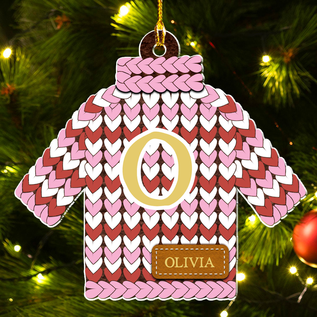 Custom Family Ornament, Christmas Gift for Family Members •  Christmas Sweater - Personalized Acrylic Ornament