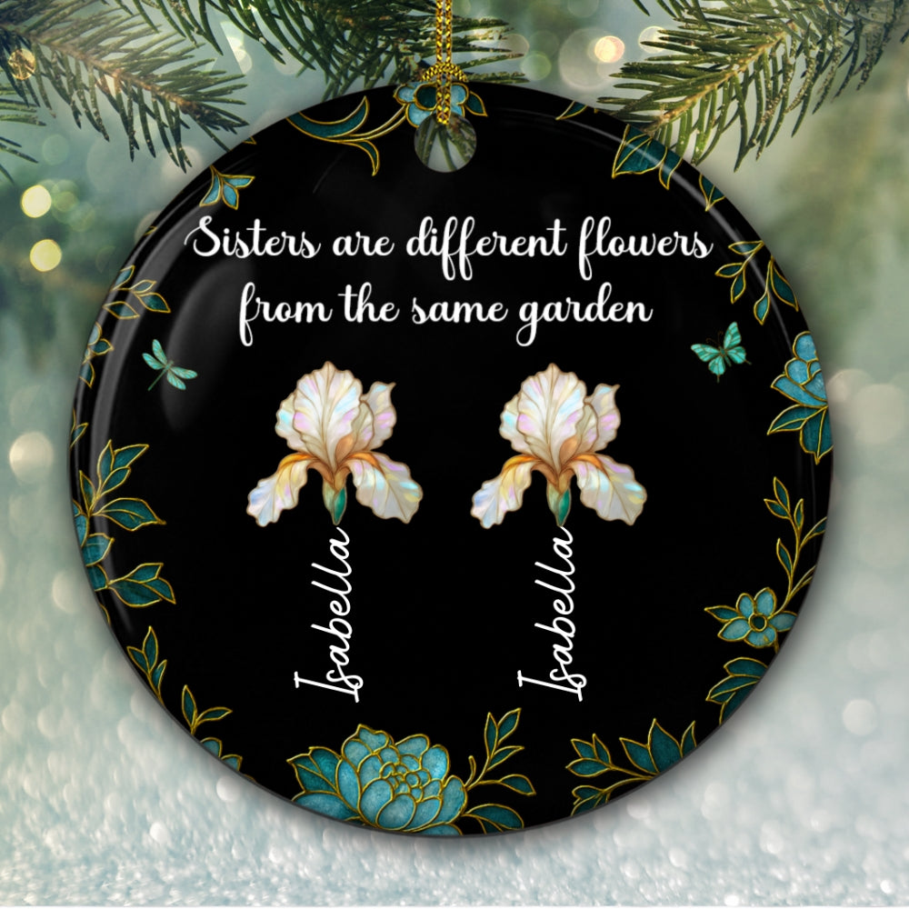 Custom Sister Christmas Ornament •  Merry With Sisters - Personalized Ceramic Ornament