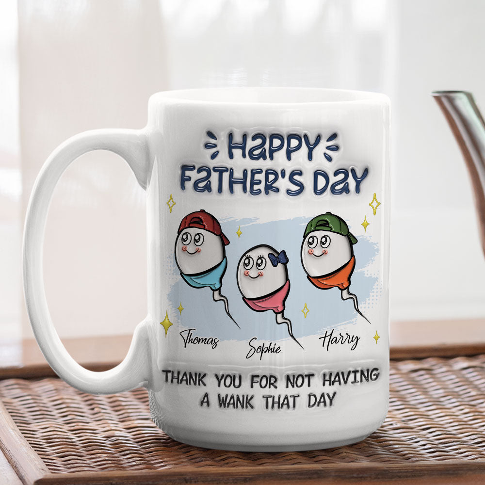 Custom Father's Day, Special Gift for Dad & Grandpa • Thanks Dad - Personalized 3D Inflated Effect Mug