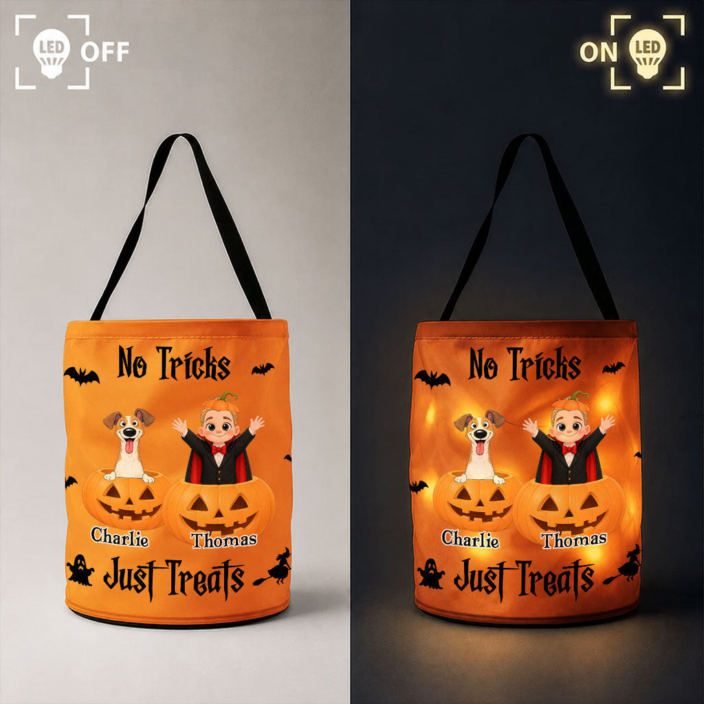 No Tricks Just Treats - Personalized Light Up Basket