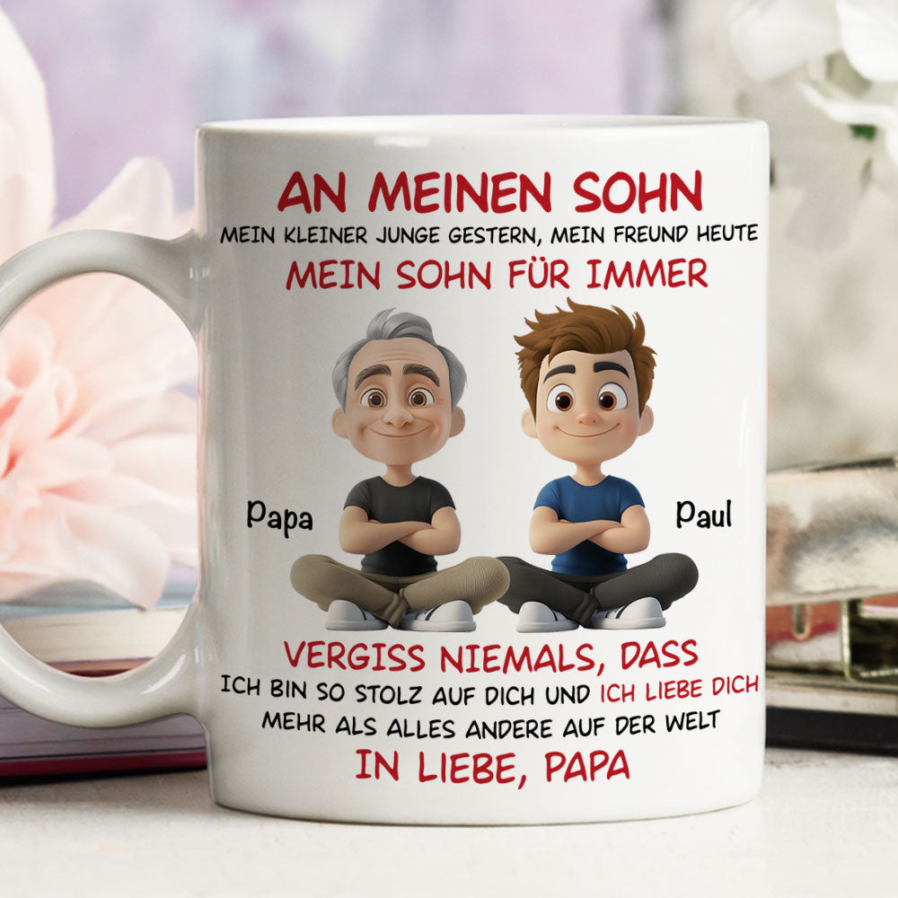 Custom Christmas & Birthday Gift for Son • Mein Sohn Für Immer - Personalisierte Tasse