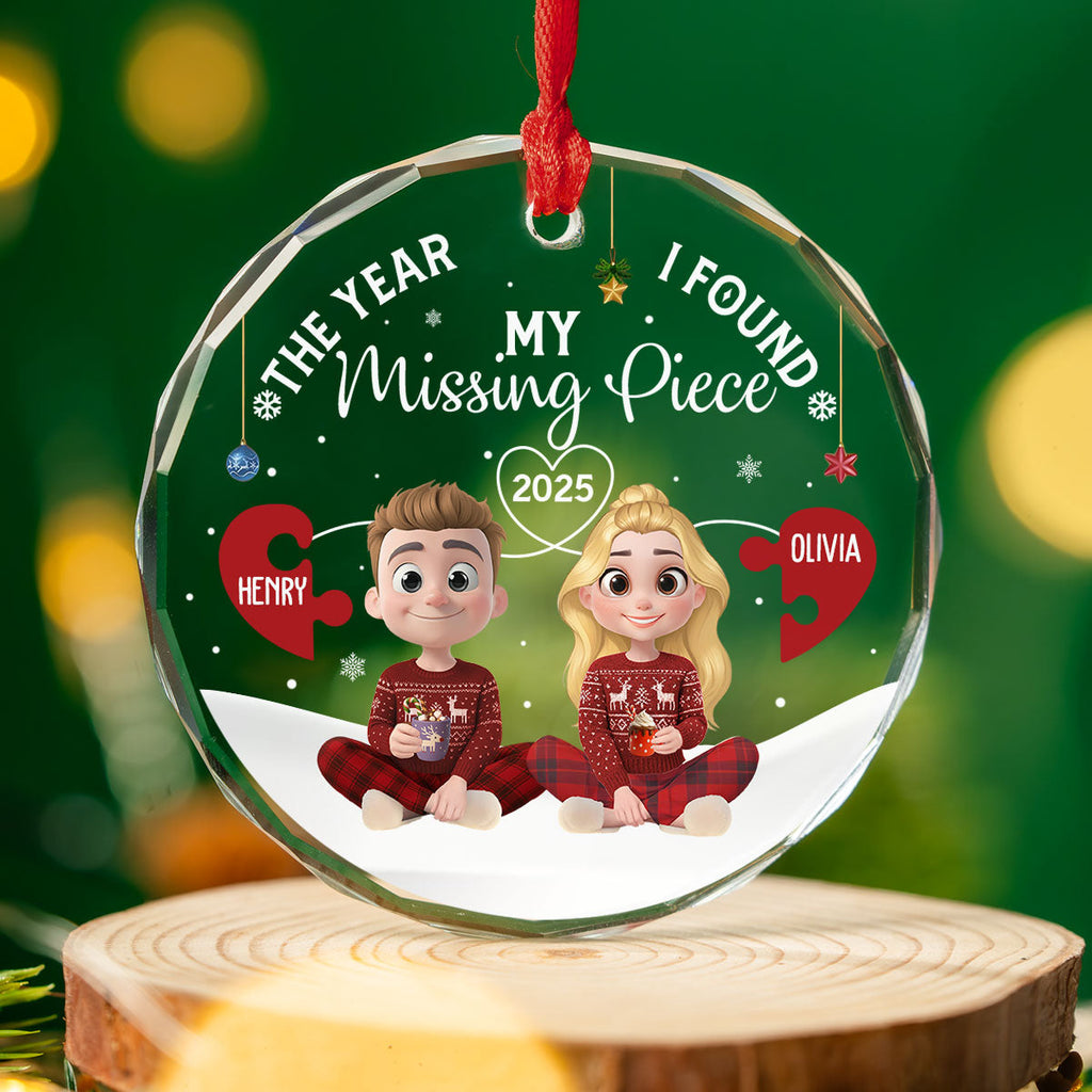Custom Keepsake Christmas Ornament •  Missing Piece Was Found - Personalized Glass Ornament