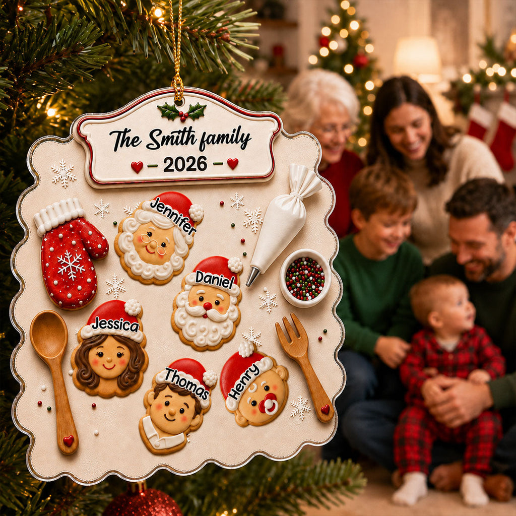 Custom Family Ornament, Christmas Gift for Family Members •  Christmas Baking Memories - Personalized Acrylic Ornament