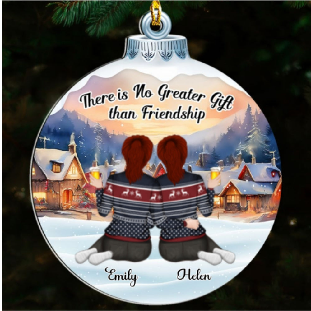 Custom Friendship Christmas Ornament, Best Friend Gift •  Friendship Is Last Forever - Personalized Acrylic Ornament