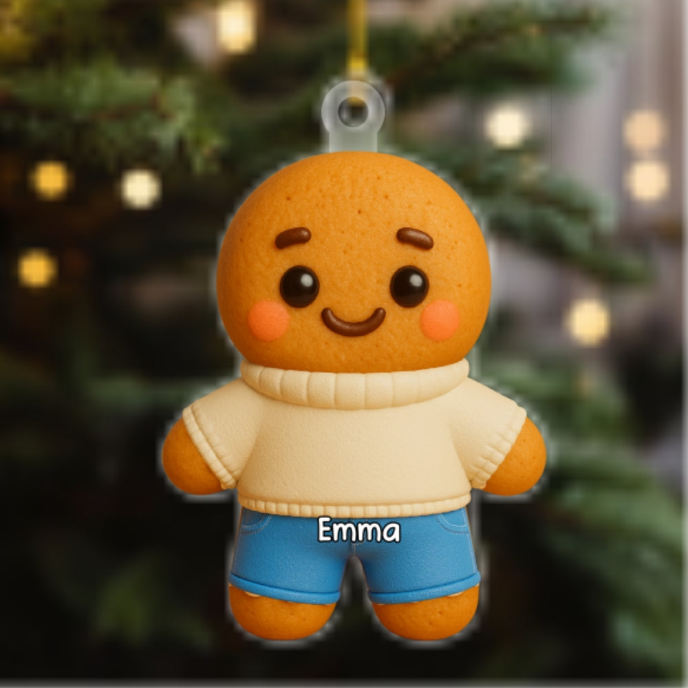 Custom Coworker Christmas Ornament, Team Appreciation Gift •  Job Gingerbread - Personalized Acrylic Ornament