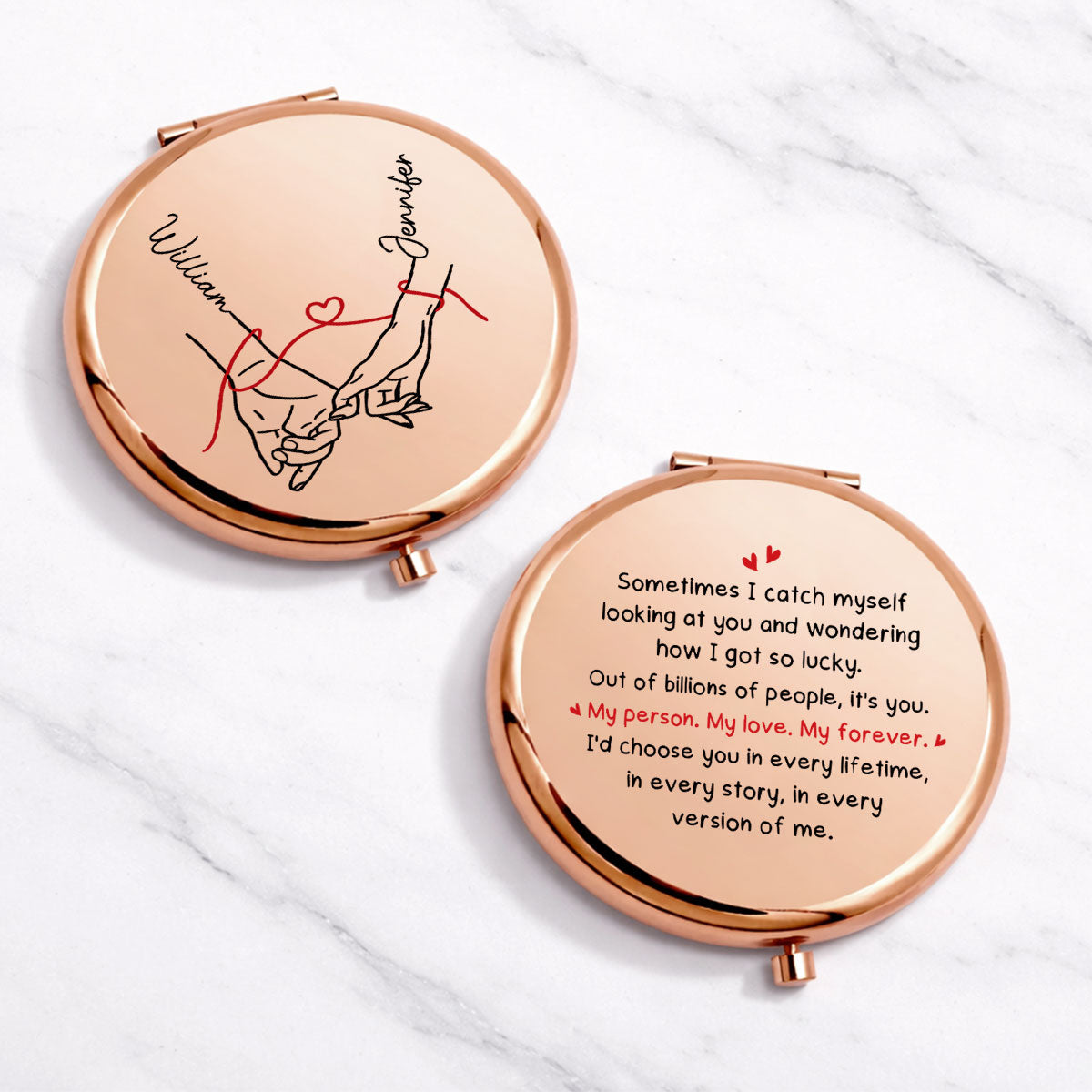 How Lucky I Am - Personalized Compact Mirror