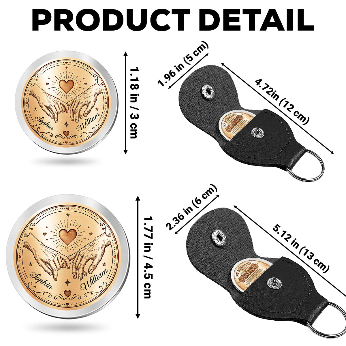 Custom Coin Keychain for Husband, Couple Anniversary Valentine's Day Gifts • My Lover - Personalized Pocket Hug