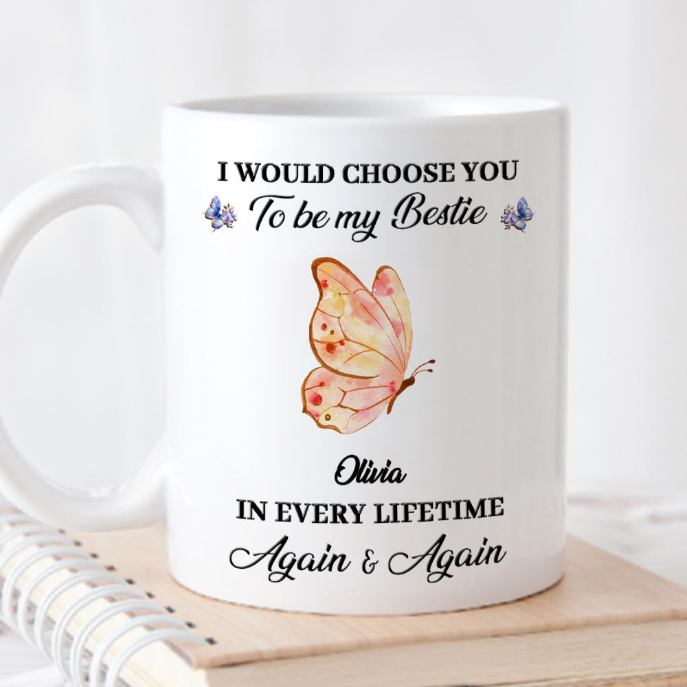 Custom Best Friend, Christmas & Birthday Friendship Keepsake Gift • Besties For Life - Personalized Coffee Mug