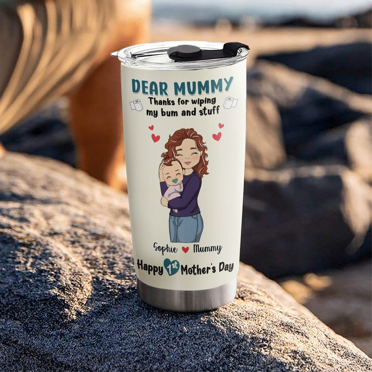 Custom Mother's Day Birthday Gifts For Mom • Thank You For 1st Mothers Day - Personalized Tumbler