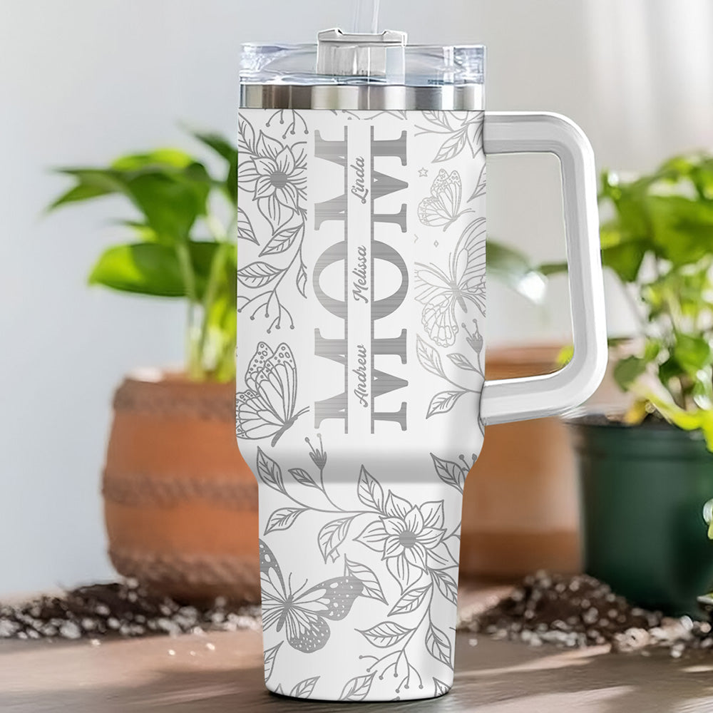 Custom Mother's Day Birthday Gifts For Mom • The Love Of Mom - Personalized Engraved 40oz Tumbler With Handle