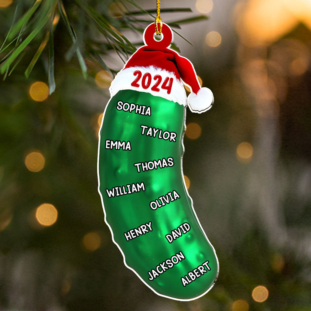 Custom Family Ornament, Christmas Gift for Family Members •  Pickle Family Name - Personalized Acrylic Ornament