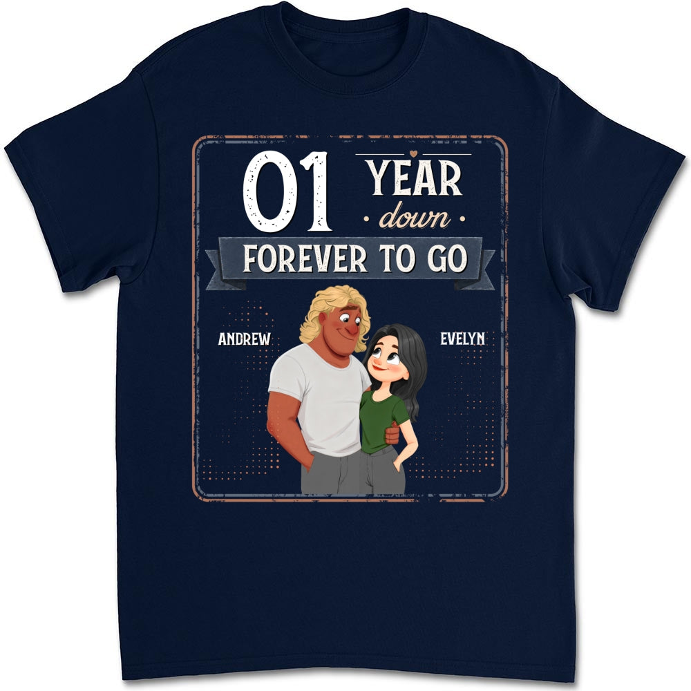Custom Christmas Anniversary Keepsake Gifts For Husband • Years Down Forever To Go - Personalized Shirt