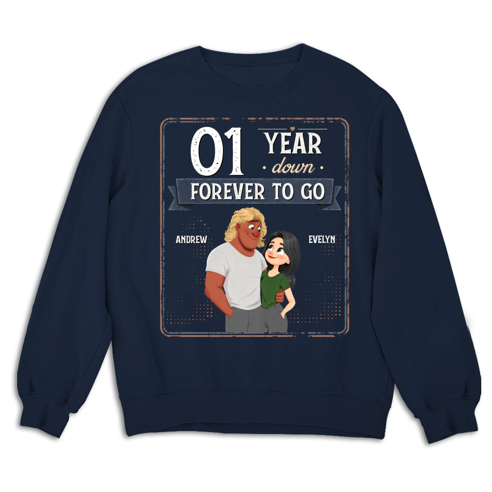 Custom Christmas Anniversary Keepsake Gifts For Husband • Years Down Forever To Go - Personalized Shirt