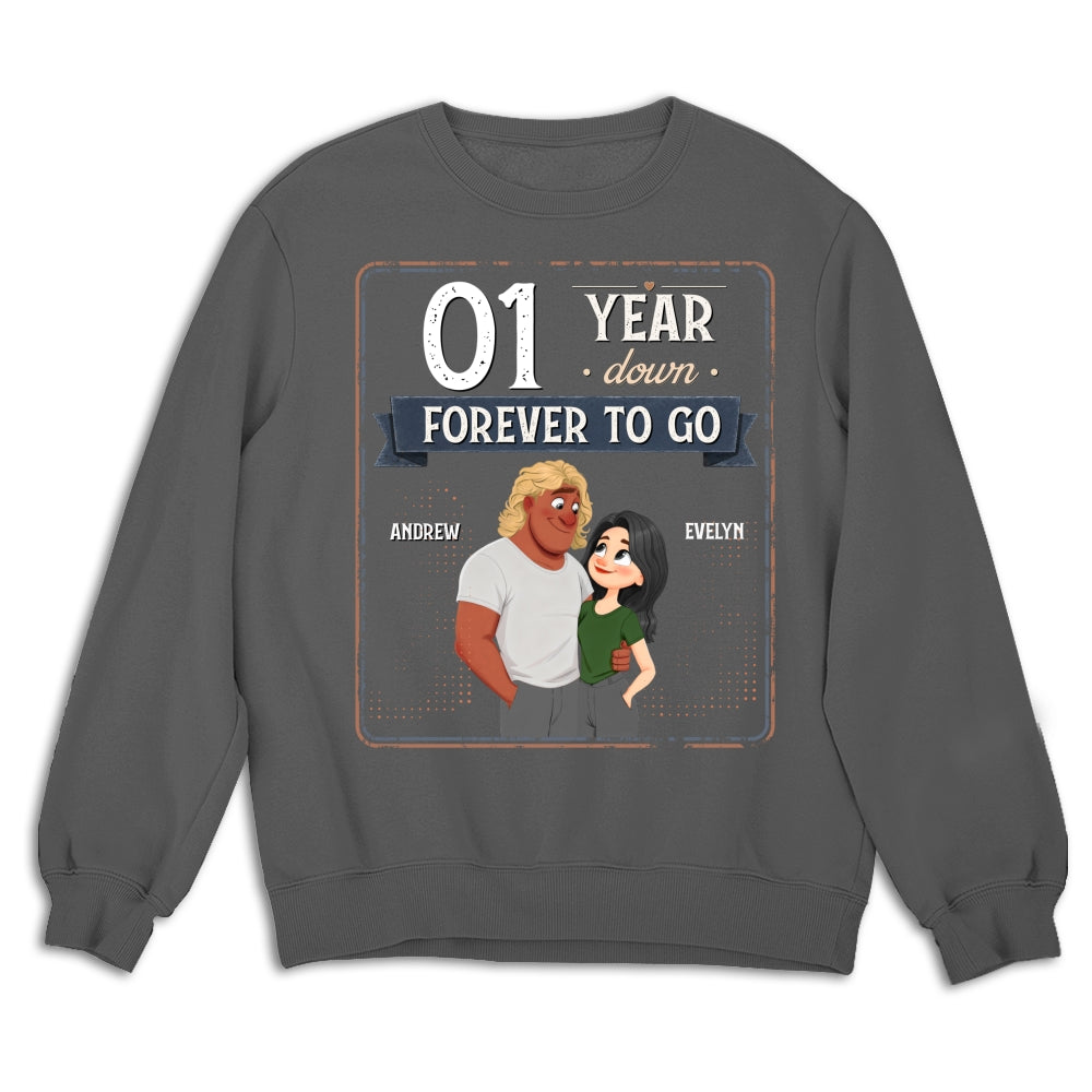 Custom Christmas Anniversary Keepsake Gifts For Husband • Years Down Forever To Go - Personalized Shirt