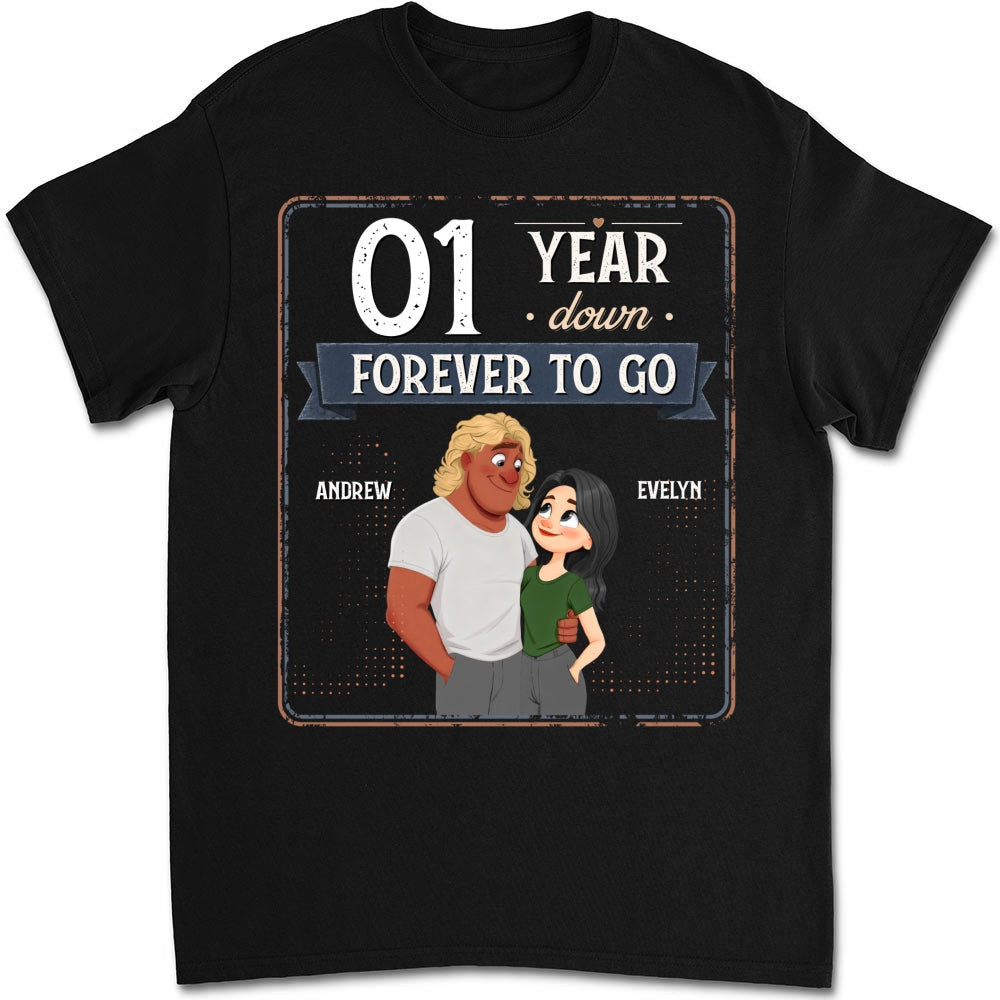 Custom Christmas Anniversary Keepsake Gifts For Husband • Years Down Forever To Go - Personalized Shirt
