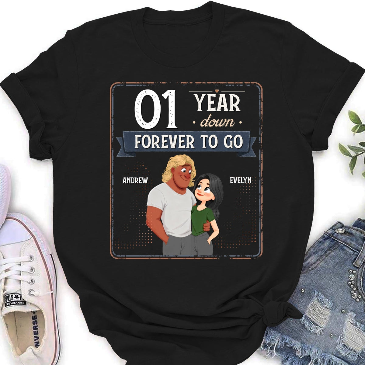 Custom Christmas Anniversary Keepsake Gifts For Husband • Years Down Forever To Go - Personalized Shirt