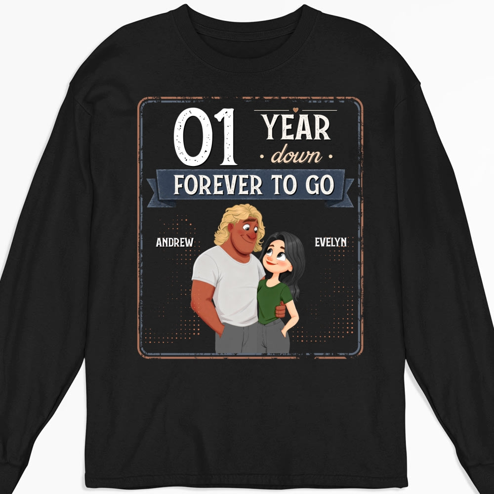 Custom Christmas Anniversary Keepsake Gifts For Husband • Years Down Forever To Go - Personalized Shirt