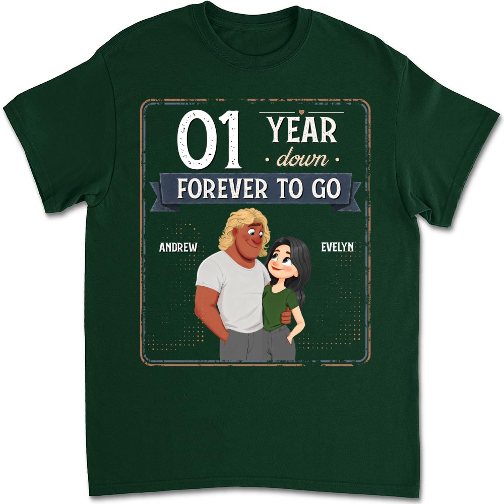 Custom Christmas Anniversary Keepsake Gifts For Husband • Years Down Forever To Go - Personalized Shirt